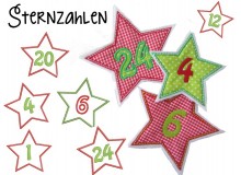 Stickserie - Adventskalender Sternzahlen Zahlen